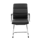 Boss Office Products CaressoftPlus™ Guest Chair, Black/Chrome