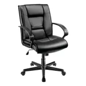 Realspace® Ruzzi Mid-Back Manager's Chair, Black, BIFMA Compliant