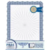 Geographics Certificates, 8-1/2"" x 11"", Blue Ribbon Acclaim, Pack Of 25