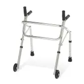 Medline Pediatric Adjustable Aluminum Non-Folding Walker, 25""-32"", With 3"" Wheels, Chrome