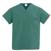 Medline ComfortEase™ Unisex 1-Pocket Reversible Scrub Top, XS, Evergreen