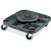 Rubbermaid Commercial Brute Square Container Dolly, 300 lb Capacity, Plastic, 17.25""W x 6.25""H, Black