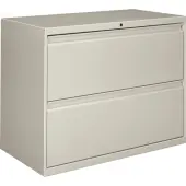 HON® 800 36""W x 19-1/4""D Lateral 2-Drawer File Cabinet With Lock, Light Gray