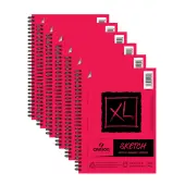 Canson XL Sketch Pads, 5-1/2"" x 8-1/2"", 50-lb, Natural White, 100 Sheets Per Pad, Pack Of 6 Pads