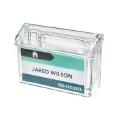 Deflecto® Grab-A-Card® Outdoor Business Card Holder, 4 1/4""H x 2 7/8""W x 1 1/2""D, Clear