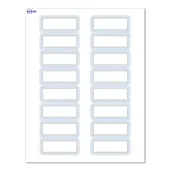 Avery® Print-To-The-Edge Labels With Sure Feed® Technology, S00-D2E-PRWMP10, Rectangle, 1"" x 2-5/8"", Matte White, Preprinted Blue Border with Gold Dot