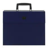 Office Depot® Brand Paper Expanding Case File, 19 Pockets, Letter Paper Size, Blue