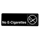 Alpine No E-Cigarettes Signs, 3"" x 9"", Black, Pack Of 15 Signs