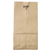 General Supply Natural Paper Grocery Bags, #4, 30 Lb, 9 3/4"" x 5"" x 3 1/3"", Kraft, Case Of 500