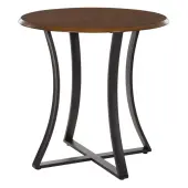 Office Star Metro Round Counter Height Dining Table, 36-1/4""H x 36""W x 36""D, Oak Veneer/Black