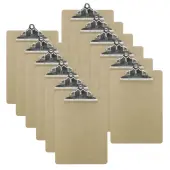 Charles Leonard Masonite Clipboards, 8 1/2"" x 11"", Brown, Pack Of 12