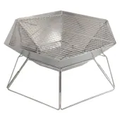 Brentwood® Stainless Steel Portable Folding Charcoal BBQ Grill and Outdoor Fire Pit with Carry Bag, 20-In., BB-6X20SS