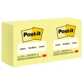 Post-it® Notes, 3 in x 3 in, 12 Pads, 100 Sheets/Pad, Clean Removal, Back to School Supplies for Students, Sticky Notes for Textbooks, Notebooks, Wall