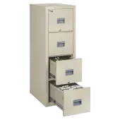 FireKing® Patriot 17-3/4""D Vertical 4-Drawer Fireproof File Cabinet, Metal, Parchment, White Glove Delivery