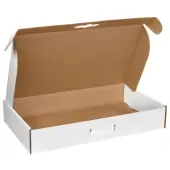 Partners Brand Corrugated Carrying Cases, 24"" x 14"" x 4"", White, Pack Of 10