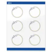 Avery® Print-To-The-Edge Labels & Sure Feed®, S00-DNG-PRWGP10, 3"" Round, Glossy White, Preprinted Gold & Navy Border & Floral Design, Pack Of 60