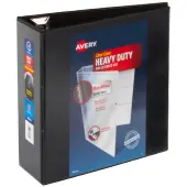 Avery® Heavy-Duty View 3 Ring Binder, 4"" One Touch EZD® Rings, Black, 1 Binder