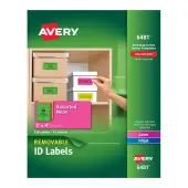 Avery® Removable Laser/Inkjet Organization Labels, 6481, 2"" x 4"", Assorted Colors, Pack Of 120