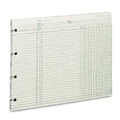 Wilson Jones® Ledger Sheets, Ending Balance, 9 1/4"" x 11 7/8"", Green, Pack Of 100