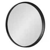 Uniek Kate And Laurel Travis Round Mirror, 25-5/8""H x 25-5/8""W x 1-3/8""D, Black