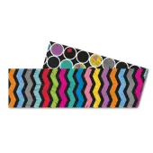 Carson-Dellosa 2-Sided Straight Borders, Colorful Chalkboard, 1/4'' x 38 3/16'', Multicolor, Grades Pre-K - 8, Pack Of 12