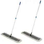 Alpine Cotton Floor Dust/Dry Mop Sets, 36"", Multicolor, Pack Of 2 Mop Sets