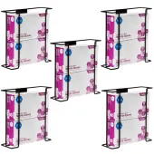 Alpine Double-Box Wire Glove Dispensers, 10-1/2""H x 10-3/4""W x 3-13/16""D, Black, Set Of 5 Dispensers