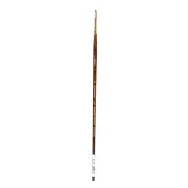 Winsor & Newton Monarch Long-Handle Paint Brush, Size 0, Flat Bristle, Synthetic, Brown