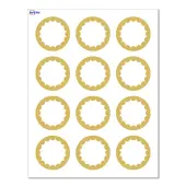 Avery® Print-To-The-Edge Labels With Sure Feed® Technology, S00-D1W-PRWMP10, Round, 2"", Matte White, Preprinted Gold Dots Edge Design, Pack Of 120