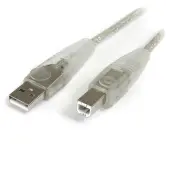 StarTech.com - Transparent USB 2.0 cable - 4 pin USB Type A (M) - 4 pin USB Type B (M) - ( USB/Hi-Speed USB ) - USB2HAB15T