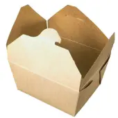 Biopak Food Containers, 4"" x 4"" x 2"", Kraft, Case Of 450