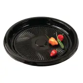 WNA Parpak Flat Round Serving Trays, 16"", Black, Pack Of 50