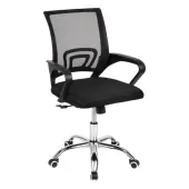 Mind Reader Swivel Office Chair with Wheels, Plastic/Mesh, Black