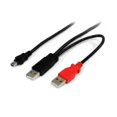 StarTech.com 1ft USB Y Cable for External Hard Drive
