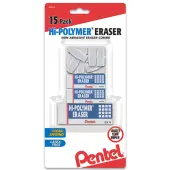 Pentel® Hi-Polymer® Eraser Combo Pack, White, Pack Of 15