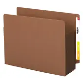 Smead® Extra-Wide Redrope End-Tab File Pocket With Dark Brown Tear Resistant Gusset, Extra Wide Letter Size, 5 1/4"" Expansion, 30% Recycled, Box Of 10