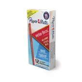 Paper Mate® Ballpoint Stick Pens, Medium Point, 1.0 mm, Red Barrel, Red Ink, Pack Of 12