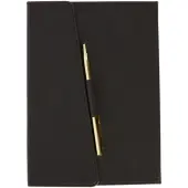 Markings by C.R. Gibson® Leatherette Journal With Pen, 5-1/2"" x 8-1/2"", College Ruled, 256 Pages (128 Sheets), Black