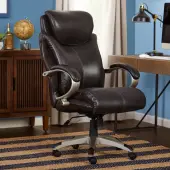 Serta Dayton Big and Tall Executive Office Chair with AIR Technology, Roasted Chestnut/Silver