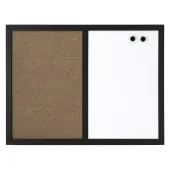 Realspace™ Magnetic Dry-Erase Whiteboard/Cork Bulletin Board, 18"" x 24"", Black Frame