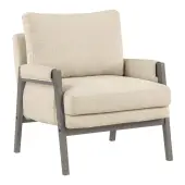 Office Star Amari Fabric Accent Chair, Linen