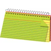 Office Depot® Brand Spiral Bound Index Cards, 3"" x 5"", Glow Colors, Pack Of 100