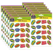 Teacher Created Resources® Stickers, Positive Words, 120 Stickers Per Pack, Set Of 12 Packs