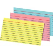 Office Depot® Brand Index Cards And Tray Set, 3"" x 5"", Assorted Colors, Pack Of 180 Cards