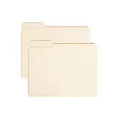 Smead® File Folders, Reinforced Tab, 1/3 Cut, Left Position, Letter Size, Manila, Box Of 100
