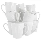 Elama Madeline 12-Piece Mug Set, White