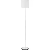 Lorell® Linen Shade LED Lamp, Floor, White/Silver