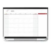 Quartet® Prestige™ 2 Total Erase® Magnetic Project Planner/Monthly Calendar Dry-Erase Whiteboard, 36"" x 24"", Aluminum Frame With Graphite Finish