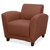 Lorell® Accession Bonded Leather Reception Club Chair, British Tan