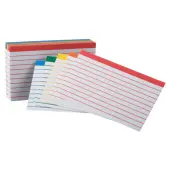 Office Depot® Brand Color-Coded Ruled Index Cards, 3"" x 5"", Assorted Colors, Pack Of 100